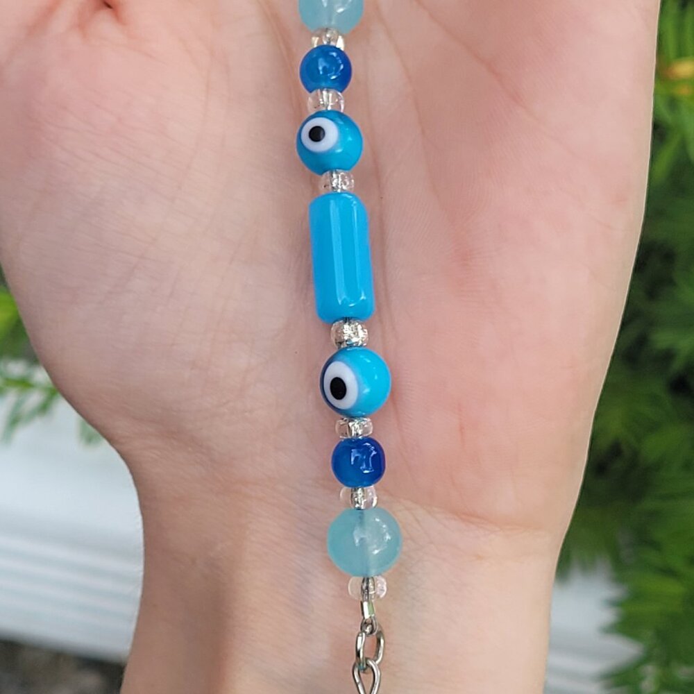 Blue Evil Eye Keychain - Handmade - Picture 6 of 9